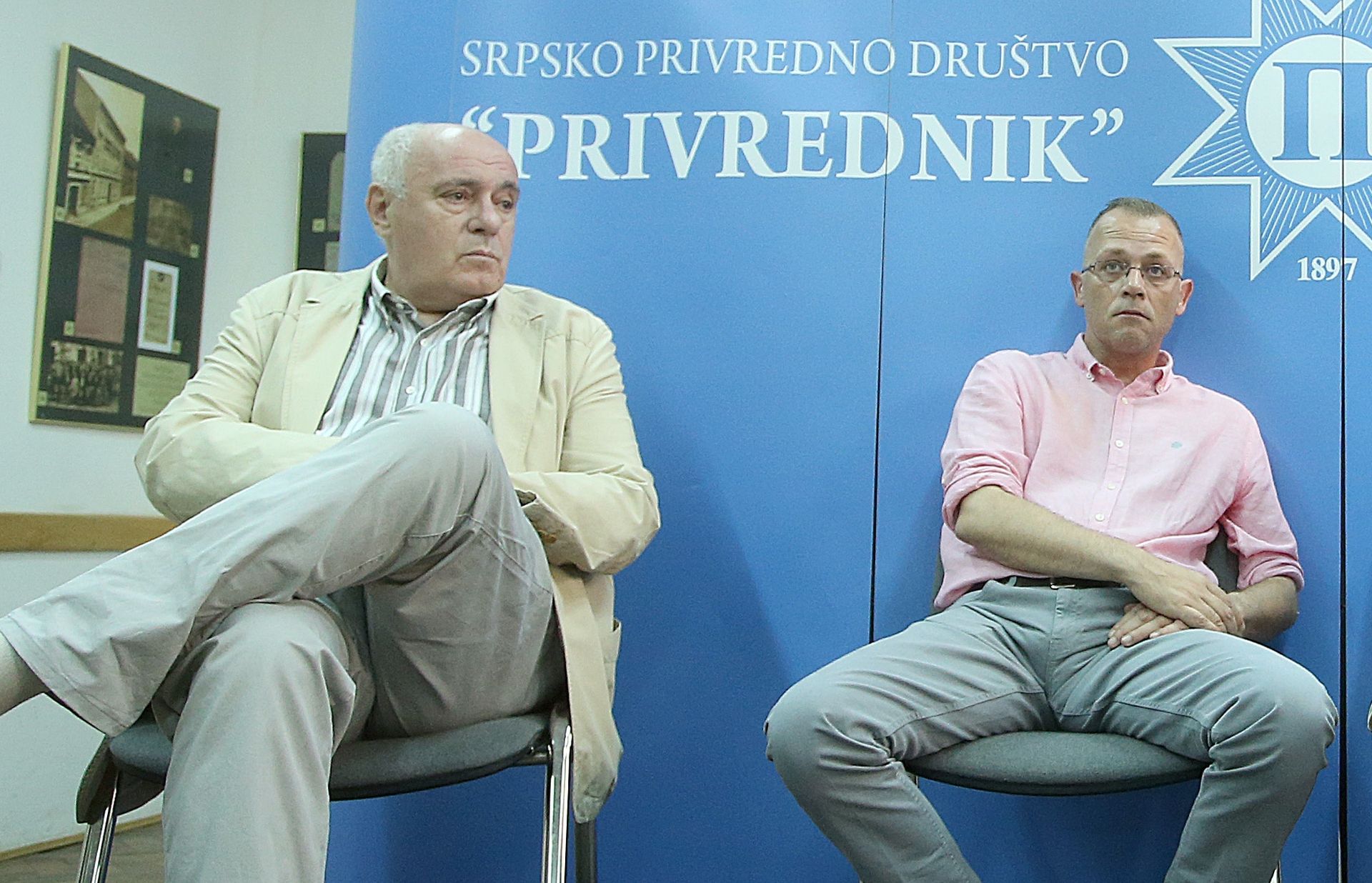 04.07.2017., Zagreb - Srpsko privredno drustvo Privrednik i Vijece srpske nacionalne manjine Grada Zagreba organizirali su tribinu na temu: Promjena imena Trga marsala Tita. Na tribini su govorili: dr. Zarko Puhovski, profesor na Filozofskom fakultetu, dr. Zlatko Hasanbegovic, saborski zastupnik, dr. Tvrtko Jakovina, profesor na Filozofskom fakultetu, te moderator Sasa Kosanovic. 
Photo: Goran Stanzl/PIXSELL