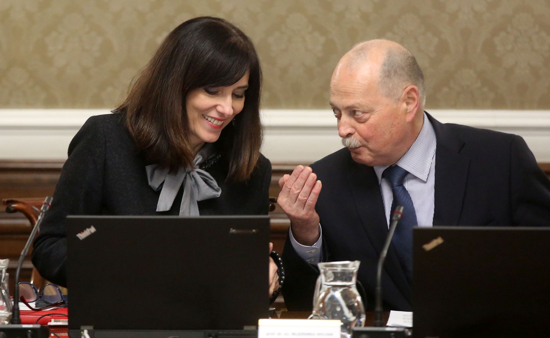 Zagreb, 05.12.2018 - Sjednica Vlade Republike Hrvatske. Na fotografiji ministrica znanosti i obrazovanja Blaenka Divjak, dravni tajnik eljko Plazoniæ.
foto HINA / Denis CERIÆ /dc