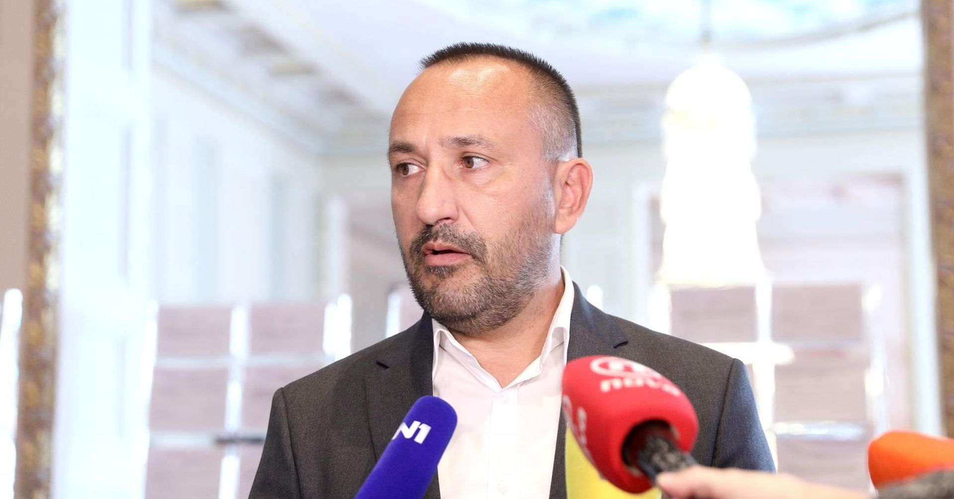 Zagreb: Zekanović o prosvjedu u Vukovaru 03.10.2018., Zagreb - U Saboru je odrzana konferencija za medije zastupnika Hrvoja Zekanovica koji je govorio o prosvjedu u Vukovaru. Photo: Patrik Macek/PIXSELL