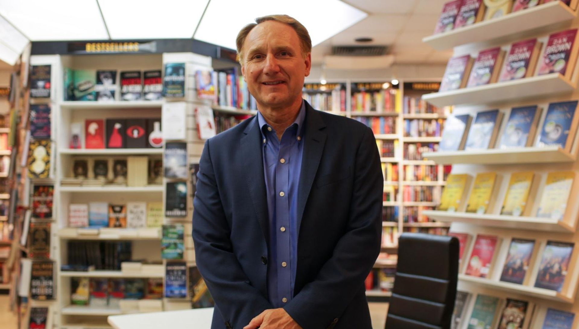 02.07.2018., Zagreb - Dan Brown, jedan od napopularnijih knjizevnika danasnjice, potpisivao je knjige u knjizari Znanje.  Photo: Filip Kos/PIXSELL