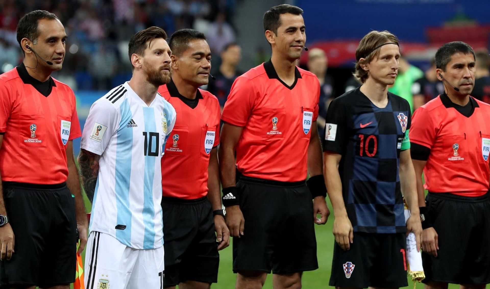 Nižnji Novgorod: Argentina i Hrvatska u 2. kolu skupine D na Svjetskom prvenstvu 21.06.2018., Niznji Novgorod, Rusija - Svjetsko nogometno prvenstvo 2018., skupina D, 2. kolo, Argentina - Hrvatska. Lionel Messi, Luka Modric. Photo: Igor Kralj/PIXSELL