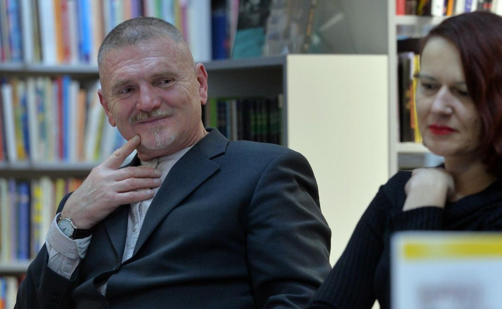 21.12.2016., Zagreb - Knjiznica Bogdana Ogrizovica, promocija zbirke poezije Seada Begovica. Darija Zilic, Lada Zigo, Sead Begovic. 
Photo: Marko Lukunic/PIXSELL