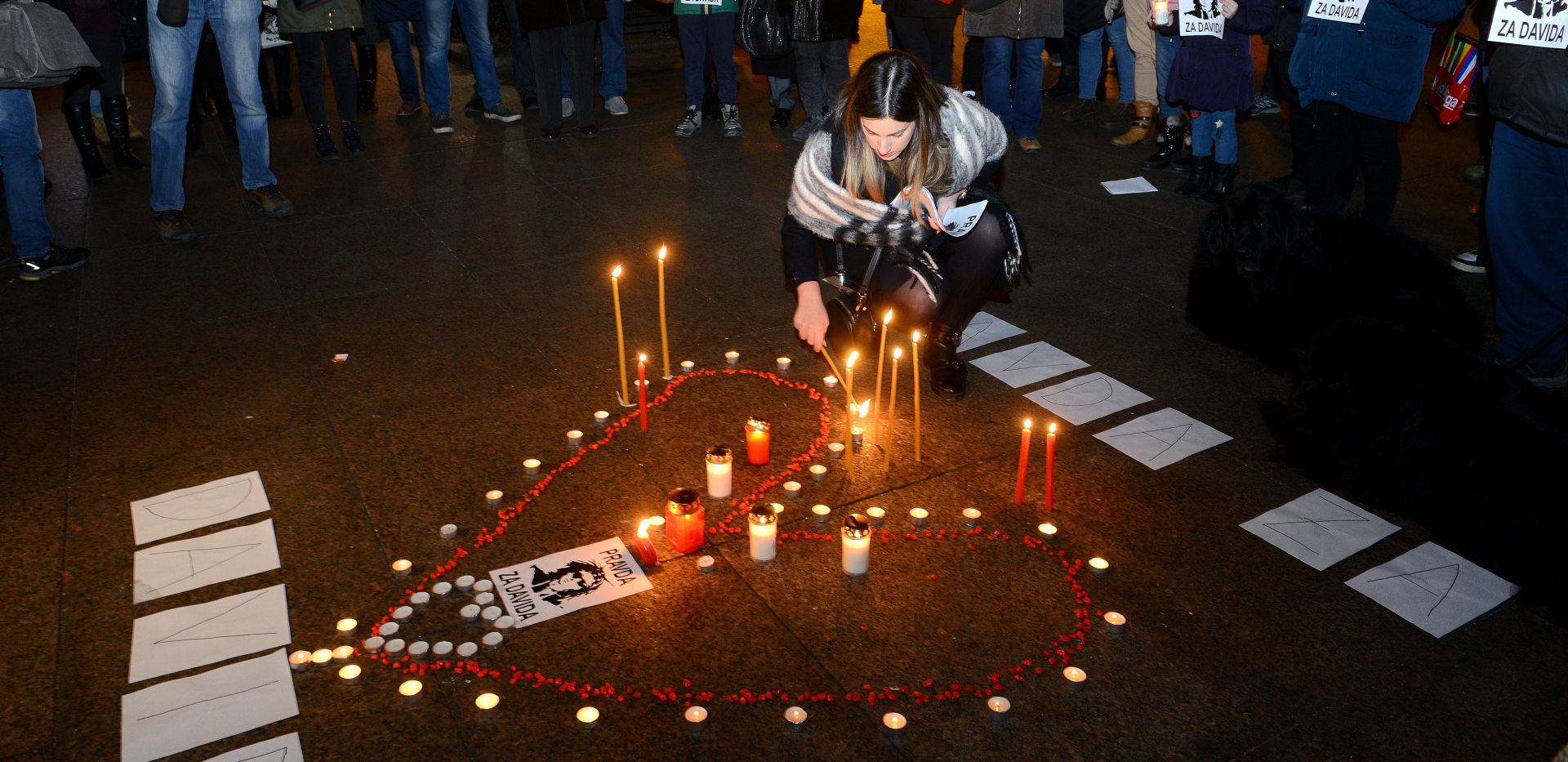 27.12.2018., Zagreb - Mirno okupljanje na Cvjetnom trgu u znak podrske inicijativi Srce za Davida, u sklopu prosvjeda koji se odrzavaju u Banja Luci pod nazivom Pravda za Davida kojima je cilj rasvijetliti slucaj ubojstva mladica Davida Dragicevica. 
Photo: Josip Regovic/PIXSELL