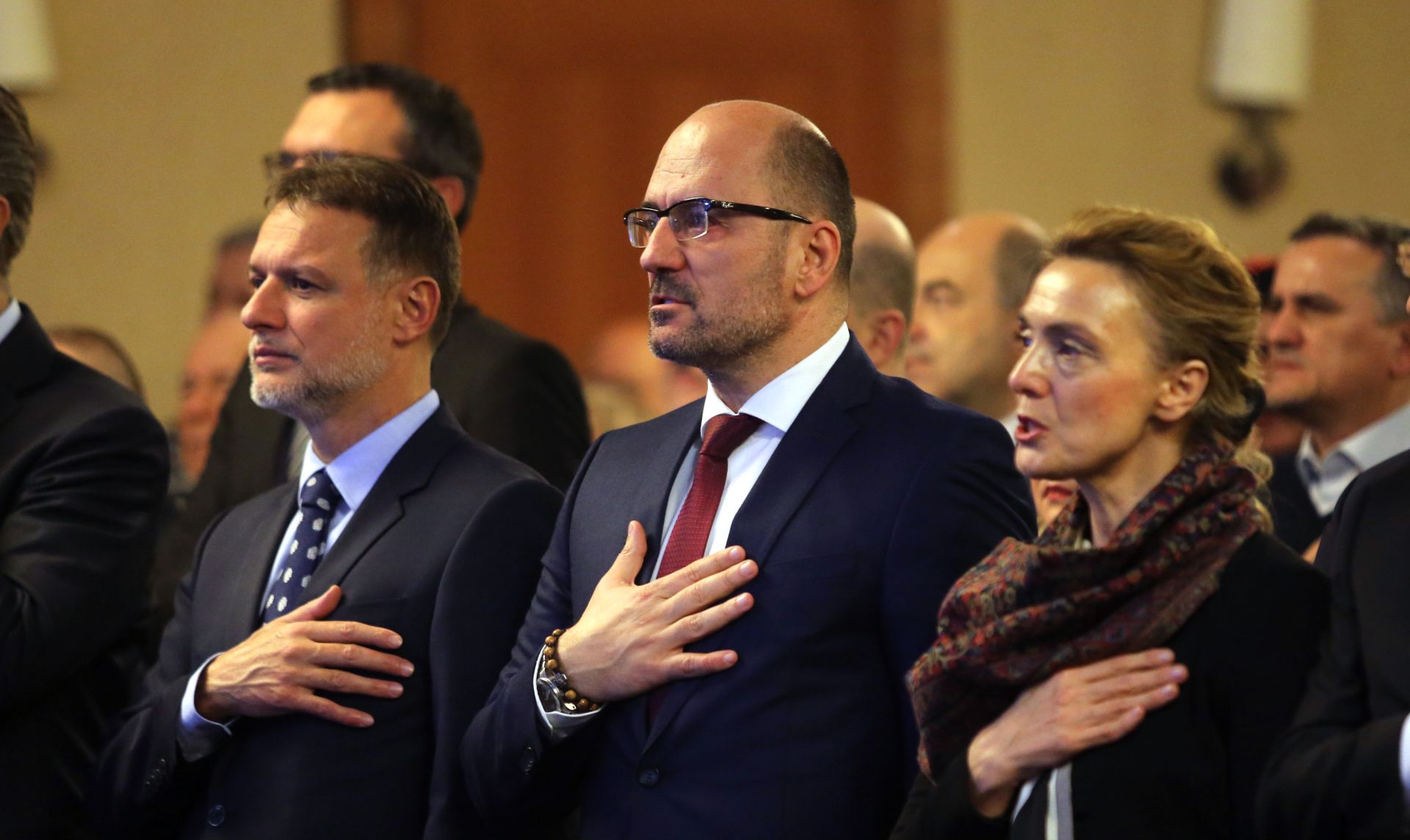 Obilježavanje 29. obljetnice osnutka HDZ-a grada Zagreba 20.12.2018., Zagreb - Hotel International, Premijer Andrej Plenkovic sudjelovao je na obiljezavanju 29. obljetnice osnutka HDZ-a grada Zagreba. Milijan Brkic, Gordan Jandrokovic
Photo: Dalibor Urukalovic/PIXSELL