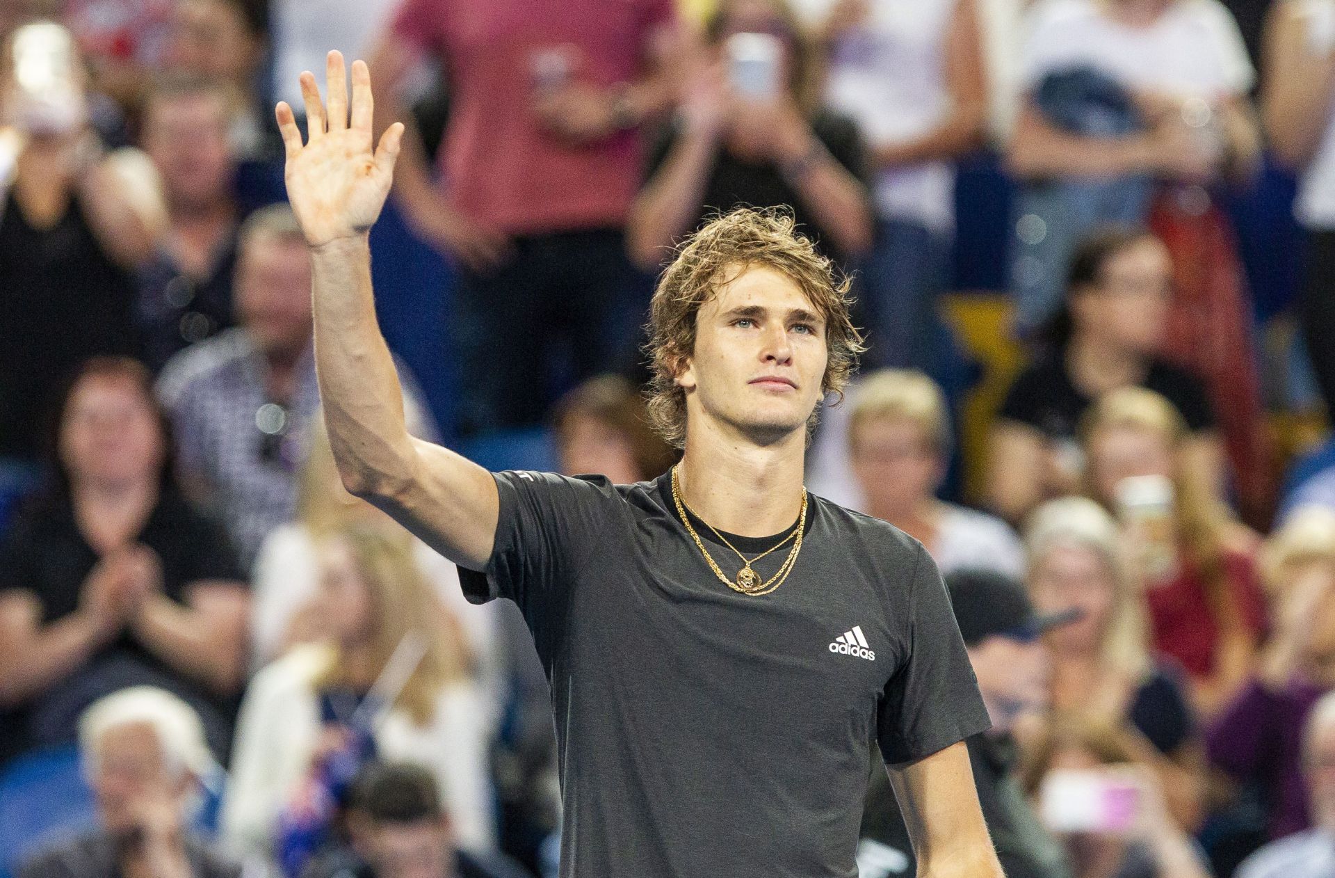 epa07261652 Alexander Zverev of Germany reacts during the men's singles match between Australia and Germany on day 7 of the Hopman Cup tennis tournament at RAC Arena in Perth, Australia, 04 January 2019.  EPA/TONY MCDONOUGH AUSTRALIA AND NEW ZEALAND OUT  EDITORIAL USE ONLY