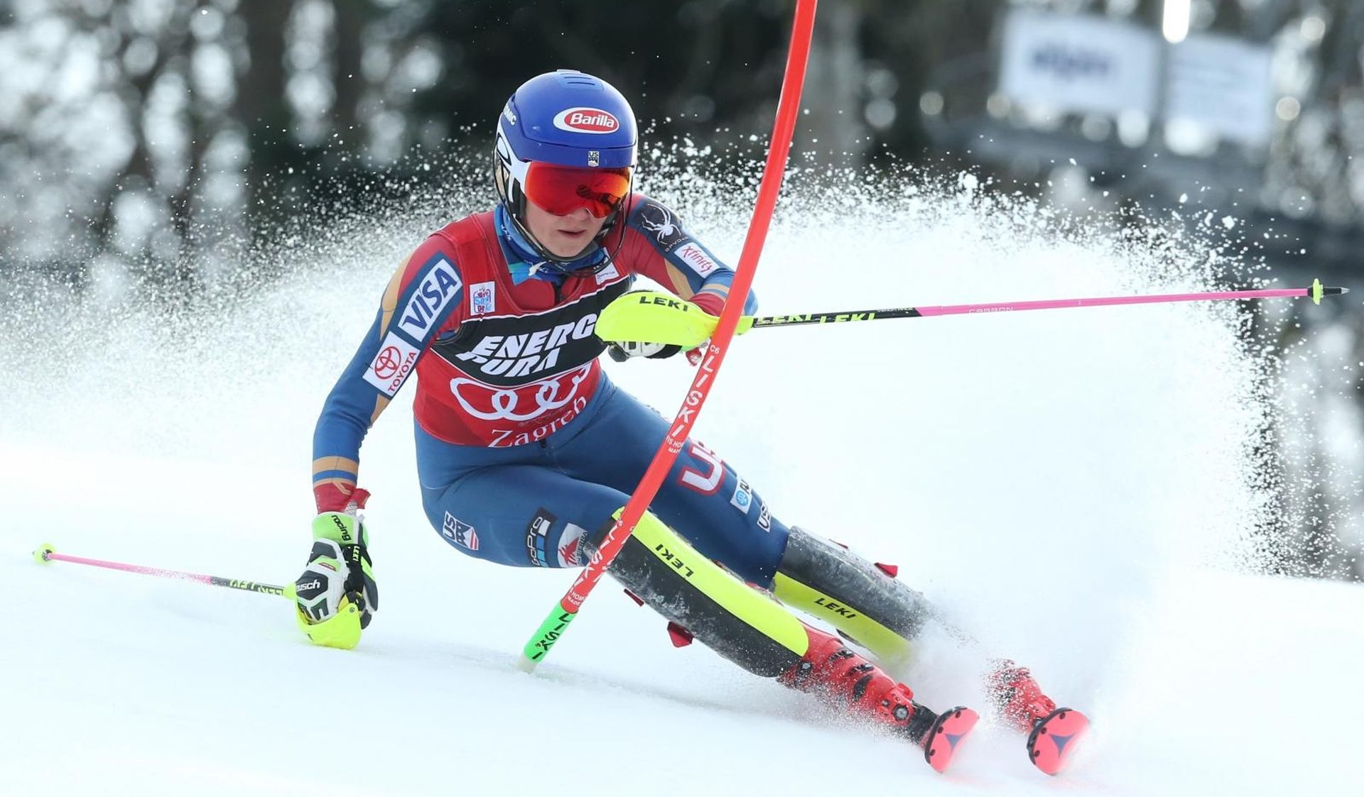 03.01.2018., Zagreb - Prva voznja zenskog slaloma Audi FIS Svjetskog skijaskog kupa Snow Queen Trophy. Mikaela Schiffrin. Photo: Sanjin Strukic/PIXSELL
