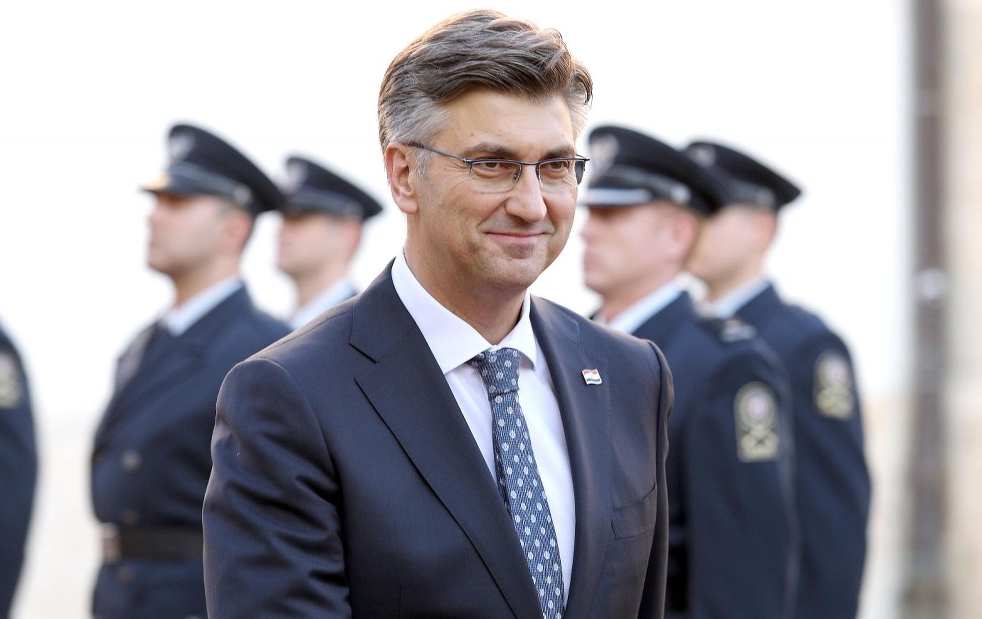Zagreb: Plenković predsjednika Vlade Slovačke Petera Pellegrinija 04.12.2018., Zagreb- U povodu sastanka na vrhu Srednjoeuropske inicijative predsjednik Vlade Andrej Plenkovic primo je u Banskim dvorima predsjednika Vlade Slovacke Petera Pellegrinija. Photo: Patrik Macek/PIXSELL