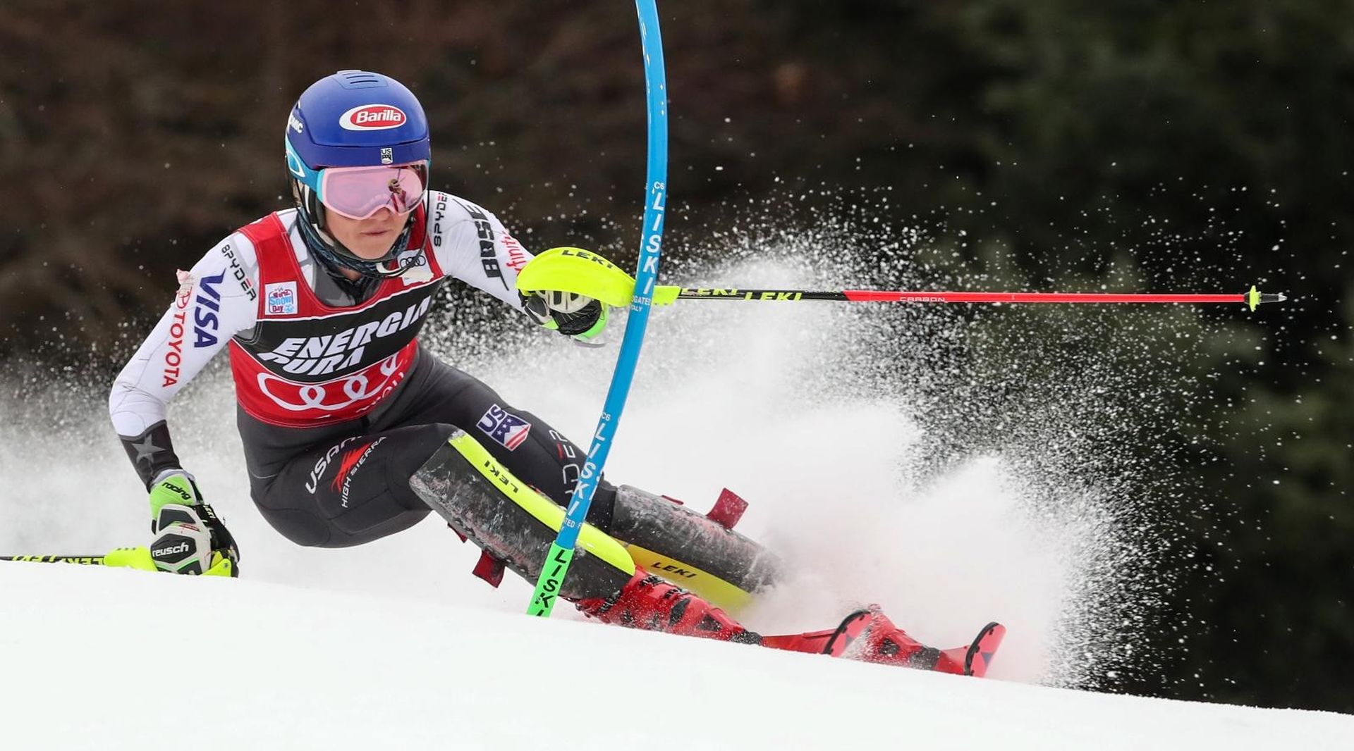 Zagreb: Prva vožnja ženskog slaloma Snow Queen Trophy 2019. 05.01.2019., Zagreb - Prva voznja zenskog slaloma Audi FIS Svjetskog skijaskog kupa Snow Queen Trophy. Mikaela Shiffrin Photo: Sanjin Strukic/PIXSELL