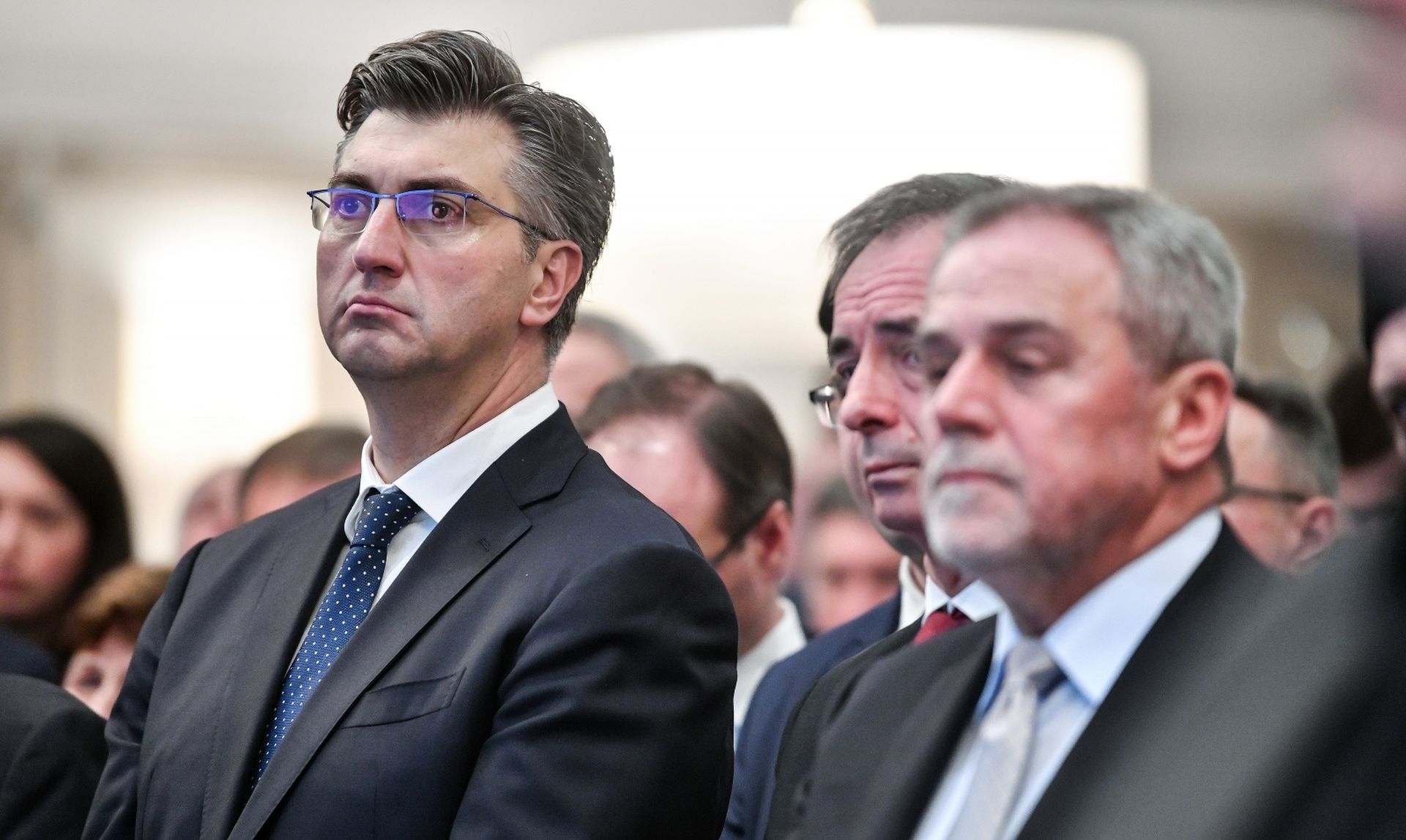 Zagreb: Srpsko narodno vijeće organiziralo je prijem u povodu proslave pravoslavnog Božića 06.01.2019., Zagreb-  Srpsko narodno vijece organiziralo je prijam u povodu proslave pravoslavnog Bozica. Milan Bandic, Milorad Pupovac, Andrej Plenkovic.
Photo: Sandra Simunovic/PIXSELL