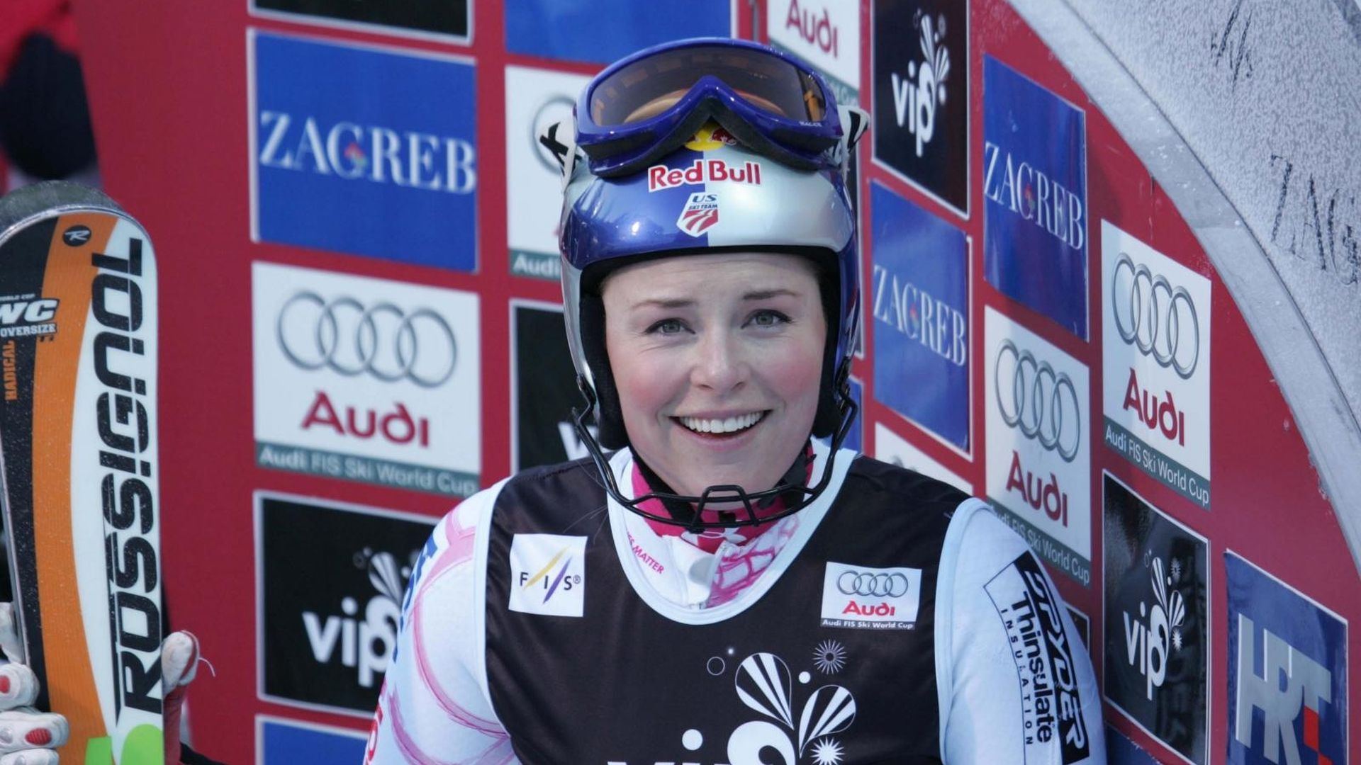 04.01.2009., Sljeme, Zagreb, Hrvatska - FIS Svjetski kup za skijasice, Snow Queen Trophy odrzava se na Sljemenu. Prvu slalomsku voznju slaloma na Sljemenu pripremio je T. Zuzula iz Slovacke, dok je postavljac druge slalomske voznje J. Nordlund iz Svedske. Lindsey Vonn.
Photo: Robert Anic/24sata