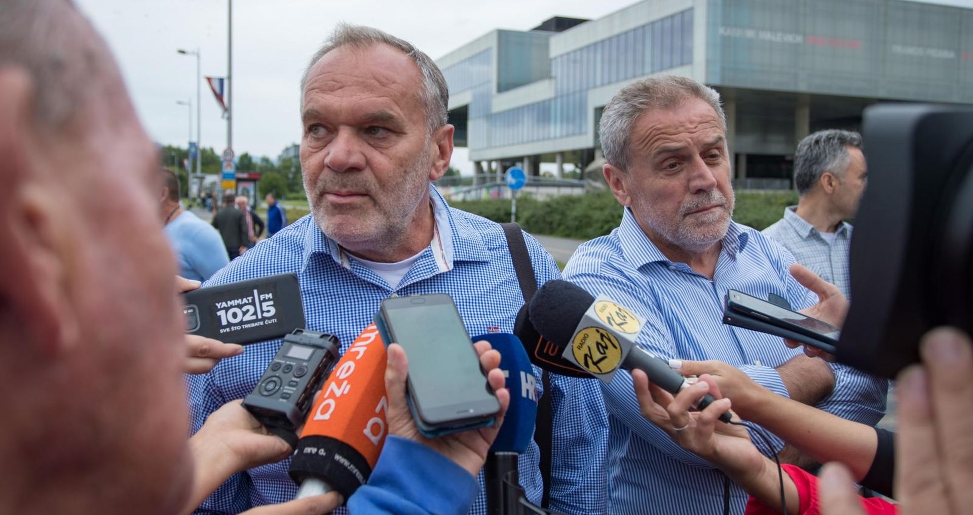26.08.2018., Zagreb - Gradonacelnik Milan Bandic pustio je u promet obnovljeno krizanje Avenije Dubrovnik i Avenije Veceslava Holjevca. Ante Todoric, Milan Bandic. 
Photo: Davor Puklavec/PIXSELL
