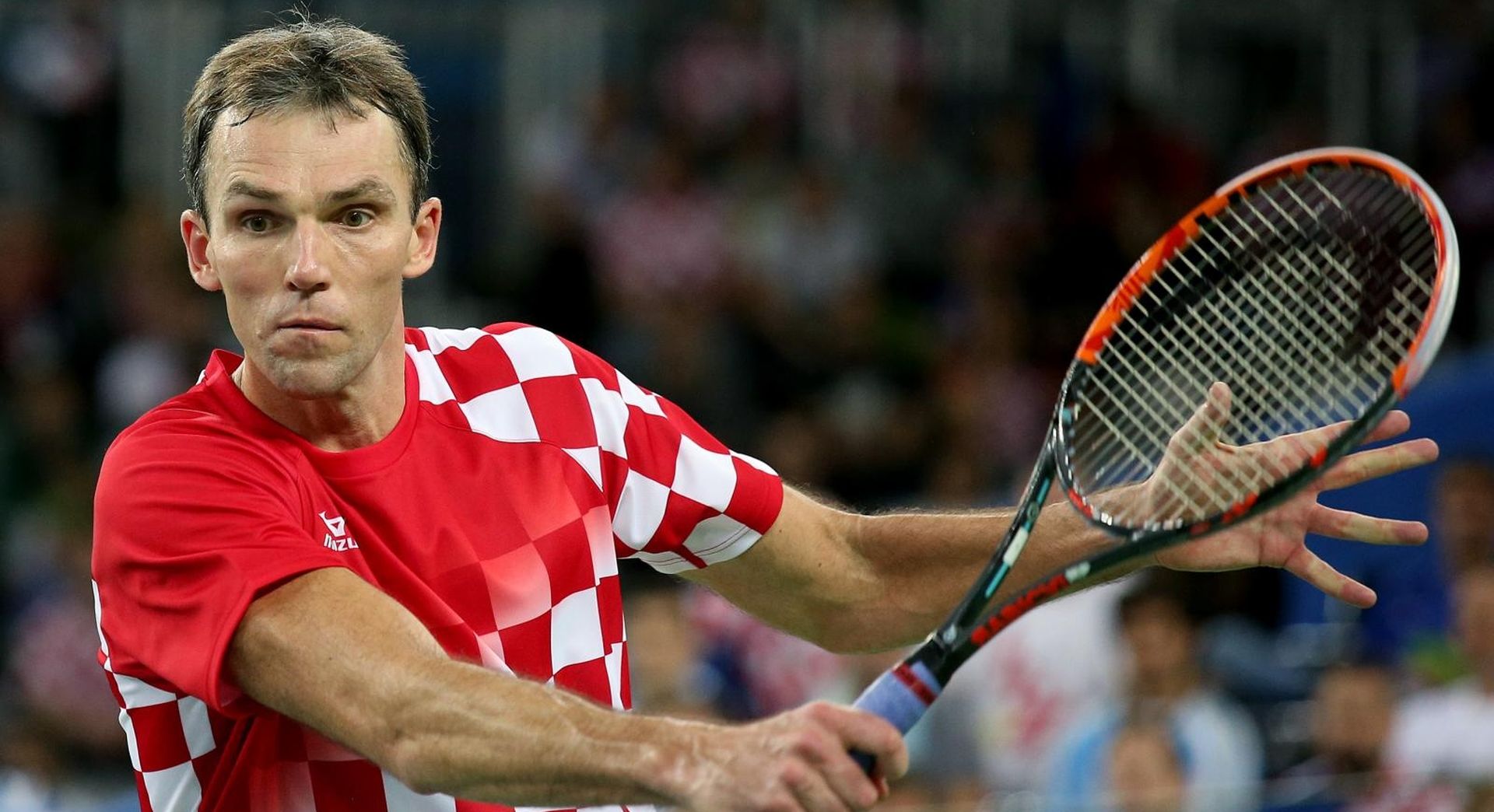 27.11.2016., Arena Zagreb, Zagreb - Finale Davis kupa, Hrvatska - Argentina, Ivo Karlovic - Federico Delbonis.
Photo: Igor Kralj/PIXSELL