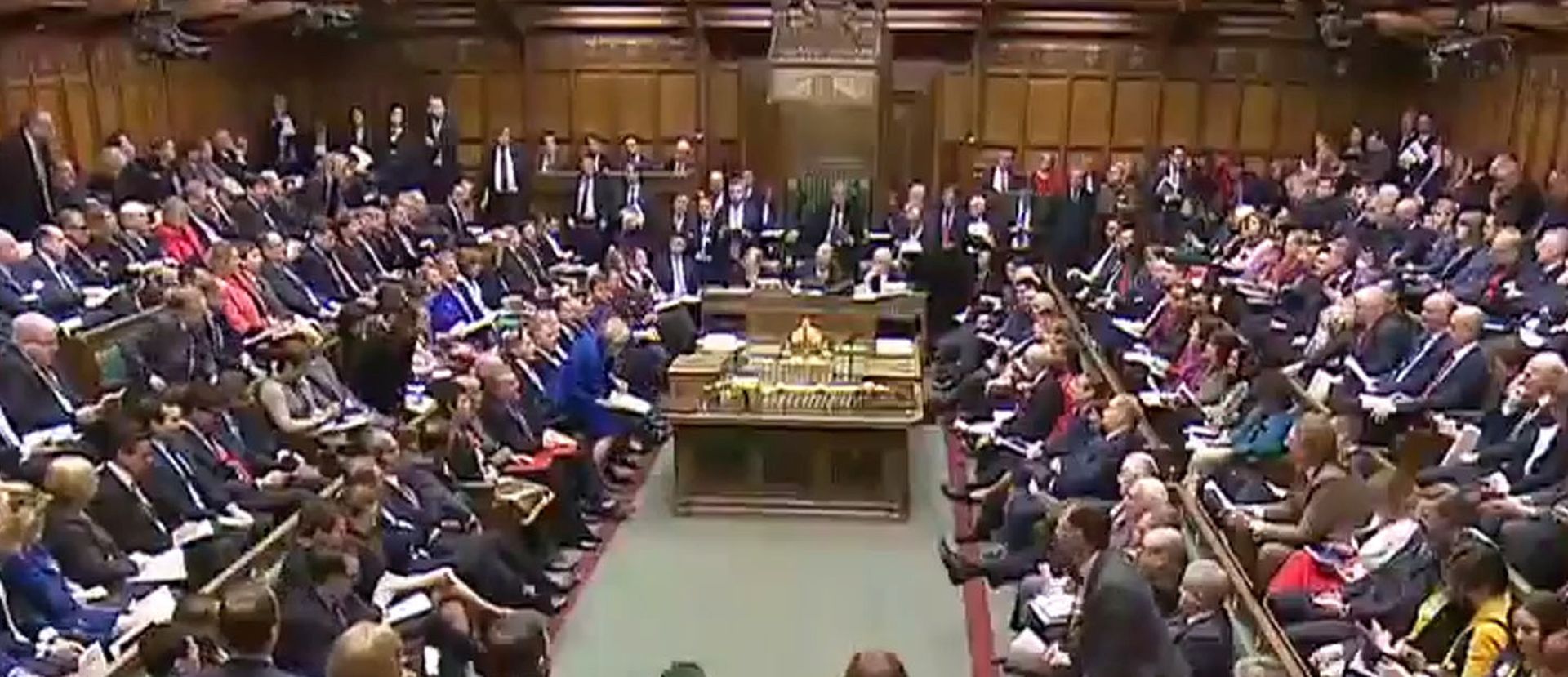 epa07289441 A handout video-grabbed still image from a video made available by UK parliament's parliamentary recording unit showing British a general view of the debate during a Prime Ministers Questions (PMQs) in London, Britain, 16 January 2019. Britain's Prime Minister May is facing a confidence vote in parliament after she lost the The Meaningful Vote parliamentary vote on the EU withdrawal agreement on 15 January.  EPA/PARLIAMENTARY RECORDING UNIT HANDOUT MANDATORY CREDIT: PARLIAMENTARY RECORDING UNIT HANDOUT EDITORIAL USE ONLY/NO SALES HANDOUT EDITORIAL USE ONLY/NO SALES HANDOUT EDITORIAL USE ONLY/NO SALES HANDOUT EDITORIAL USE ONLY/NO SALES