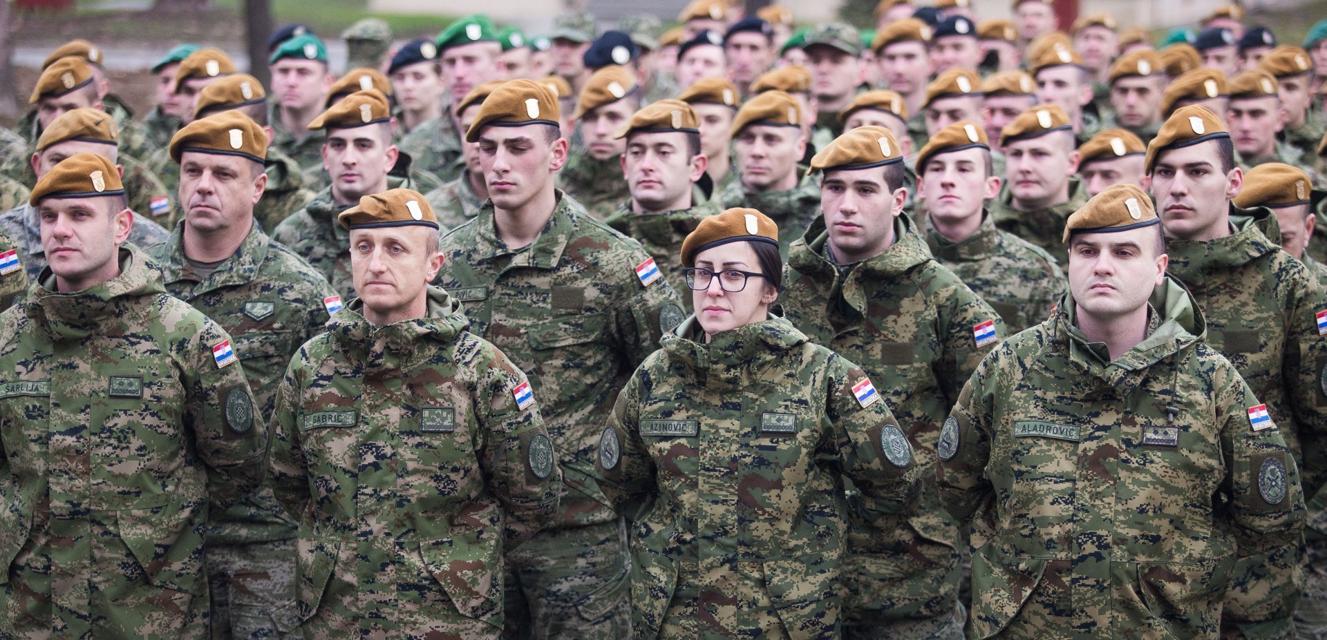 Ispraćaj pripadnika GOMBR-e na hodnju od Našica do Varaždina 12.12.2018., Nasice - Svecani ispracaj pripadnika 2. mehanizirane bojne Pume Gardijske oklopno-mehanizirane brigade na hodnju do vojarne 7. gardijske brigade Pume u Varazdinu koja simbolizira povratak Puma u Varazdin. 
Photo: Davor Javorovic/PIXSELL