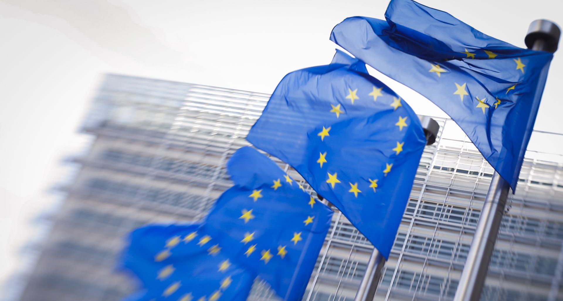 epa07336734 European flags in front of European commission headquarters in Brussels, Belgium, 26 June 2018 (reissued 01 February 2019). Reports on 01 February 2019 state European Union ambassadors agreed 01 February 2019 that United Kingdom citizens should be granted a visa-free access to the EU area even in the case of a no-deal scenario after the Brexit deadline in March 2019 expires.  EPA/OLIVIER HOSLET