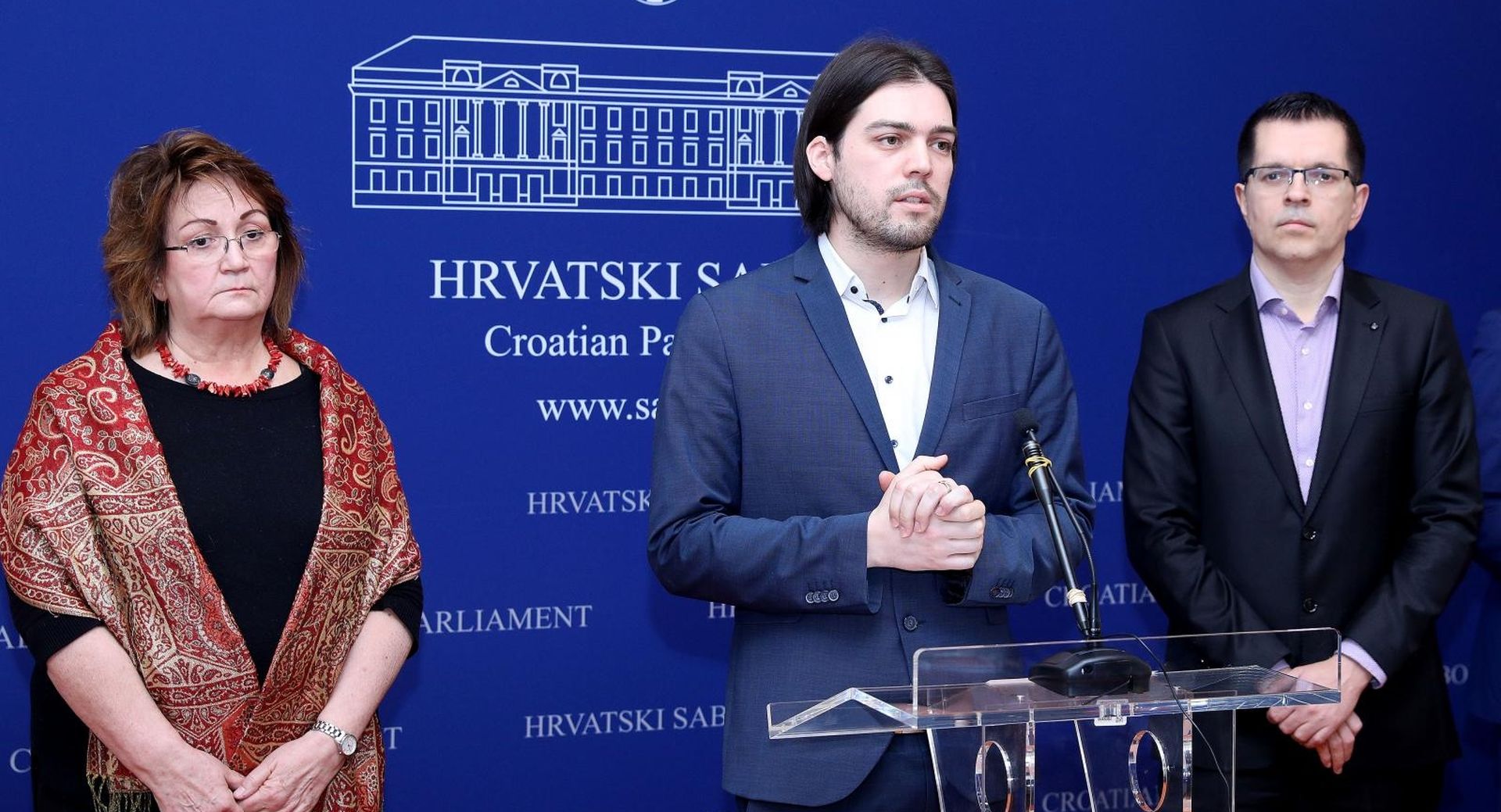 Zagreb: Zagreb: Živi zid o Zakonu o zaštiti prijavitelja nepravilnosti 01.02.2019., Zagreb - U Saboru je odrzana konferencija za medije Zivog zida. O zakonu o zastiti prijavitelja nepravilnosti govorili su Ivan Vilibor Sincic, Sonja Vlahek i Branimir Bunjac
Photo: Patrik Macek/PIXSELL
