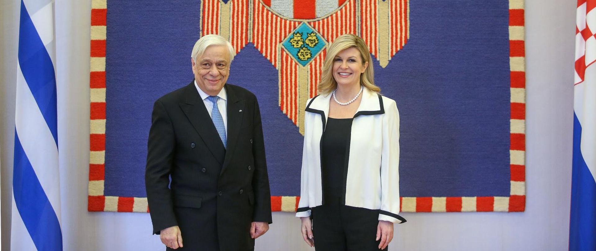 Zagreb: Predsjednica Grabar-Kitarović sastala se s grčkim predsjednikom Pavlopoulosom 05.02.2019., Zagreb -  Predsjednica Republike Hrvatske Kolinda Grabar-Kitarovic primila je predsjednika Grcke Prokopiosa Pavlopoulosa. 
Photo: Luka Stanzl/PIXSELL