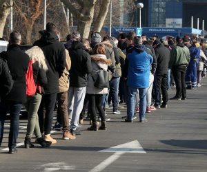 Zagreb: Od ranog jutra gužve za kupnju karata za Dinamovu uzvratnu utakmicu u Europi 07.02.2019., Zagreb - Pocela je prodaja karata za uzvratnu utakmicu 1/16 finala UEFA Europa lige GNK Dinamo - FC Viktoria Plzen. Photo: Goran Stanzl/PIXSELL