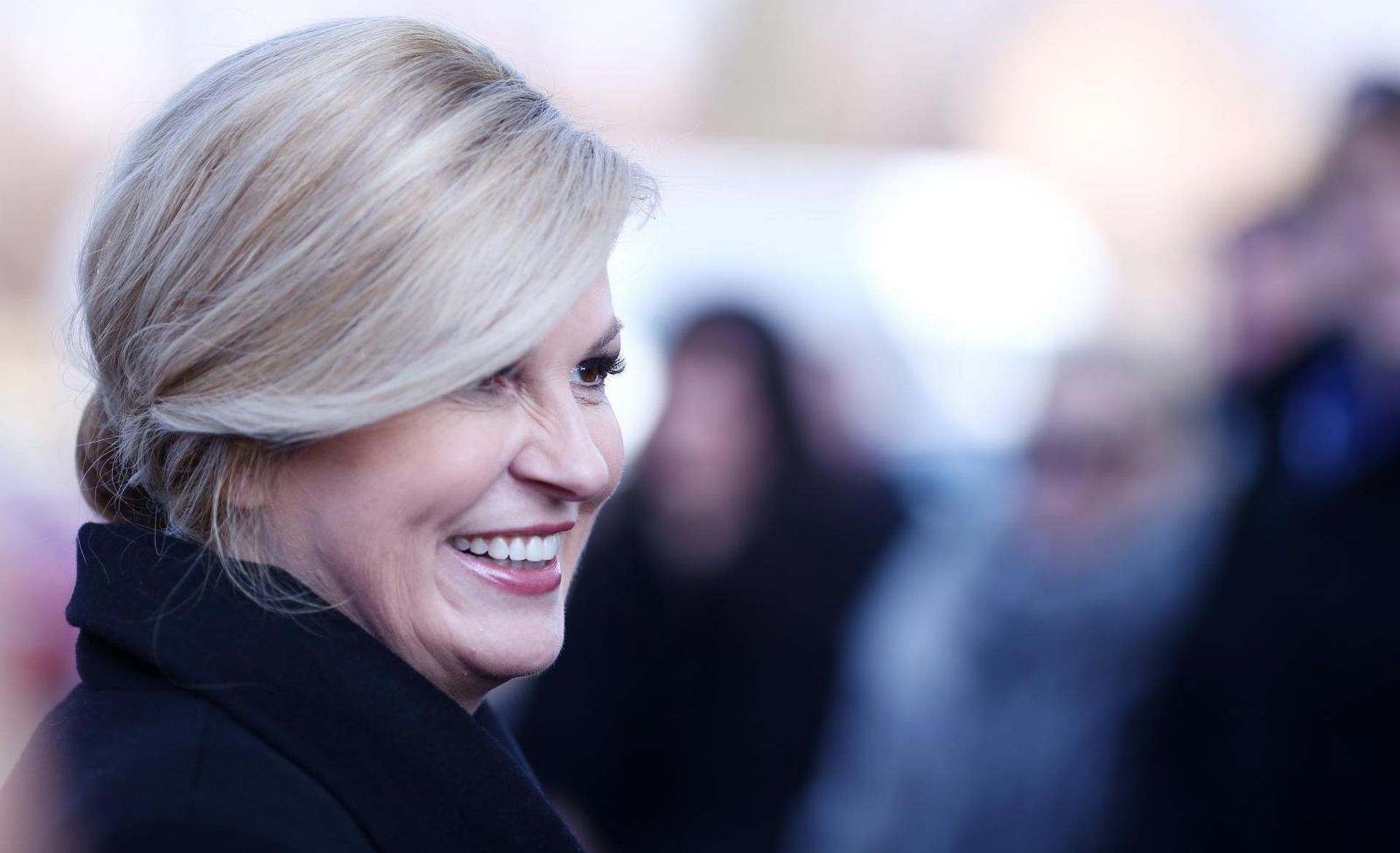 Zagreb: Predsjednica Grabar-Kitarović obišla naselje Podbrežje 07.02.2019., Zagreb - U sklopu posjeta Gradu Zagrebu predsjednica RH Kolinda Grabar-Kitarovic obisla je naselje Podbrezje gdje se upoznala sa zagrebackim modelom stanogradnje s pratecom izgradnjom i komunalnom i drustvenom infrastrukturom. Photo: Igor Soban/PIXSELL