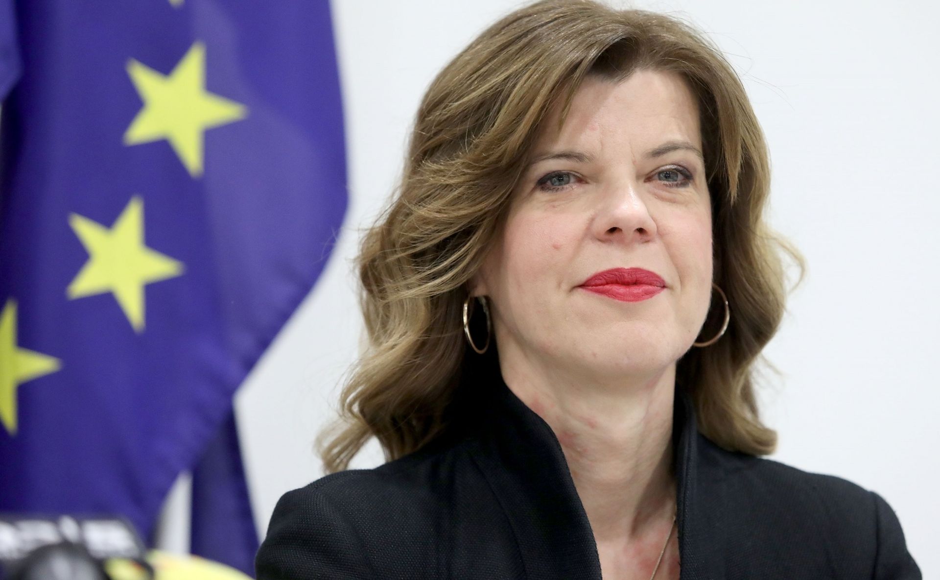 Zagreb: Predstavljeni podaci o predprijavama građana za sufinanciranje ugradnje dizala 11.02.2019., Zagreb - U Kuci Europe odrzana je konferencija za medije inicijative "Dostupnost do stana" o prikupljenim predprijavama gradjana za ugradnju dizala u viseetazne stambene gradjevine. Europarlamentarka Biljana Borzan. Photo: Patrik Macek/PIXSELL
