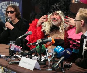 Zagreb: Najavljena manifestacija Lisinski pleše pod maskama 12.02.2019., Zagreb - Konferencija za medije na kojoj je najavljena manifestacija Lisinski plese pod maskama. Artemija Stanic, Davor Gobac, Drazen Siriscevic, Leonardo Krakic. 
Photo: Goran Stanzl/PIXSELL