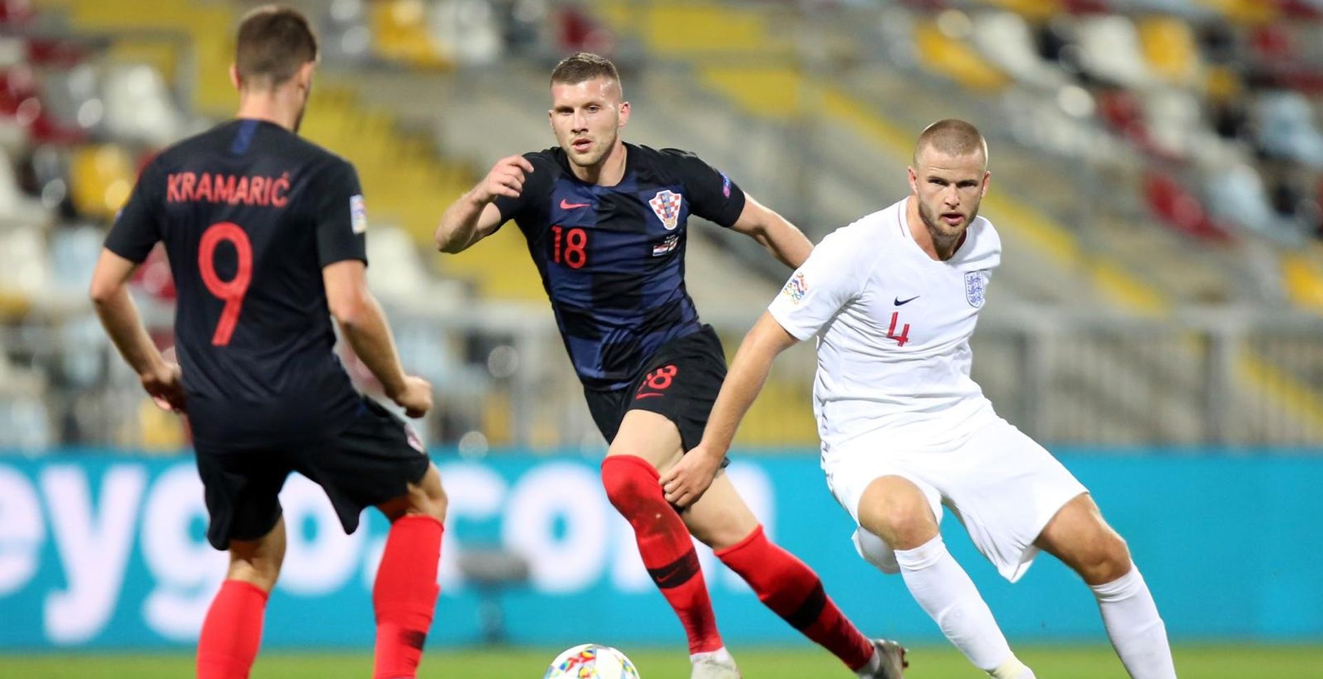 12.10.2018., Rujevica, Rijeka - Liga nacija, Hrvatska - Engleska. Eric Dier, Ante Rebic, 
Photo: Nel Pavletic/PIXSELL