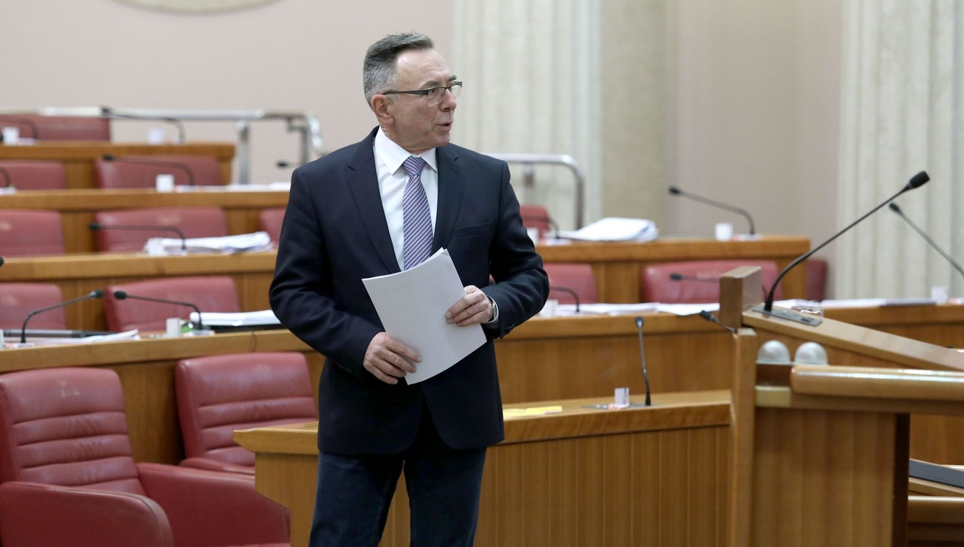 Zagreb: Sabor sjednicu nastavio slobodnom raspravom zastupnika 13.02.2019., Zagreb - Sabor je 11. sjednicu  nastavio redovitom slobodnom raspravom zastupnika o raznim temama. Milorad Batinic.
Photo: Patrik Macek/PIXSELL