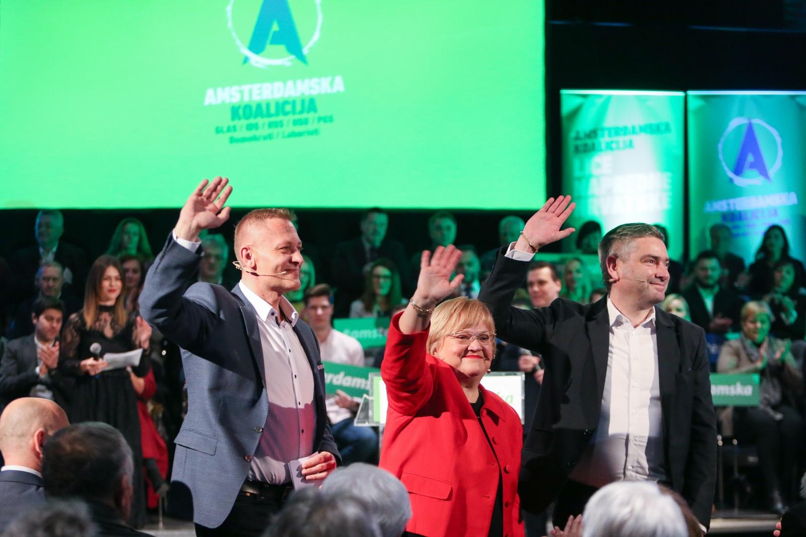 Zagreb: Predstavljanje kandidata Amsterdamske koalicije za EU izbore 23.02.2019., Zagreb - U Tvornici kulture odrzano je predstavljanje Amsterdamske koalicije za europske izbore. Kreso Beljak, Anka Mrak Taritas, Boris Miletic Photo: Filip Kos/PIXSELL