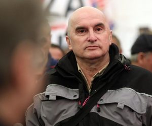 25.02.2015., Braniteljski sator, Zagreb - Konferenciji za medije nazocili Djuro Glogoski, Miriam Kervatin iz udruge blokirani, Sinisa Mastelic predsjednik Udruga branitelja HZ-a i Zoran Erceg, koji se u javnosti ogradio od zahtjeva i prosvjeda u Savskoj.  
Photo: Robert Anic/PIXSELL