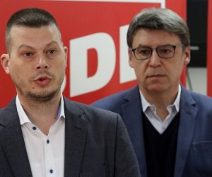 Rijeka: Konferencija za medije Željka Jovanovića i Saše Đujića 26.02.2019., Rijeka - Konferencija za medije saborskih zastupnika SDP-a Zeljka Jovanovica i Sase Djujica. 
Photo: Goran Kovacic/PIXSELL