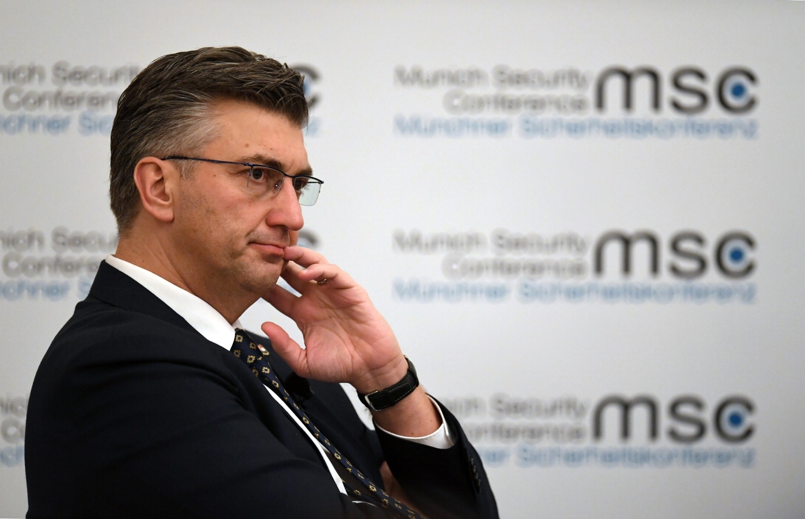 Munich Security Conference in Munich Croatia's Prime Minister Andrej Plenkovic attends the annual Munich Security Conference in Munich, Germany February 16, 2019. REUTERS/Andreas Gebert ANDREAS GEBERT