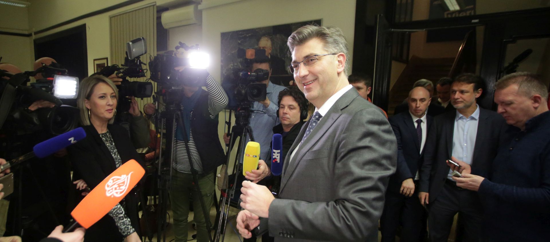Zagreb, 11.02.2019 - Izjava nakon sjednice Predsjedništva i Nacionalnog vijeća HDZ-a. Na fotografiji Andrej Plenković. Foto HINA/ Daniel KASAP/ dkas