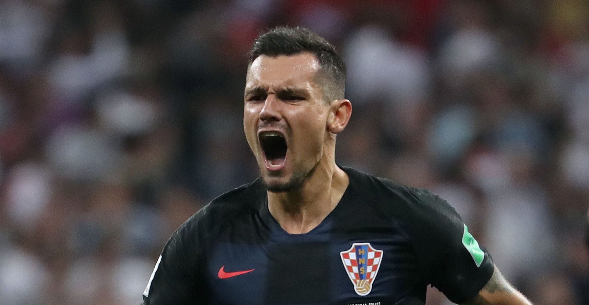 11.07.2018., stadion Luznjiki, Moskva, Rusija - Svjetsko nogometno prvenstvo 2018., polufinale, Hrvatska - Engleska. Hrvatska rezultatom 2:1 poslala Engleze kuci, u finalu ih ceka Francuska. Dejan Lovren. Photo: Igor Kralj/PIXSELL