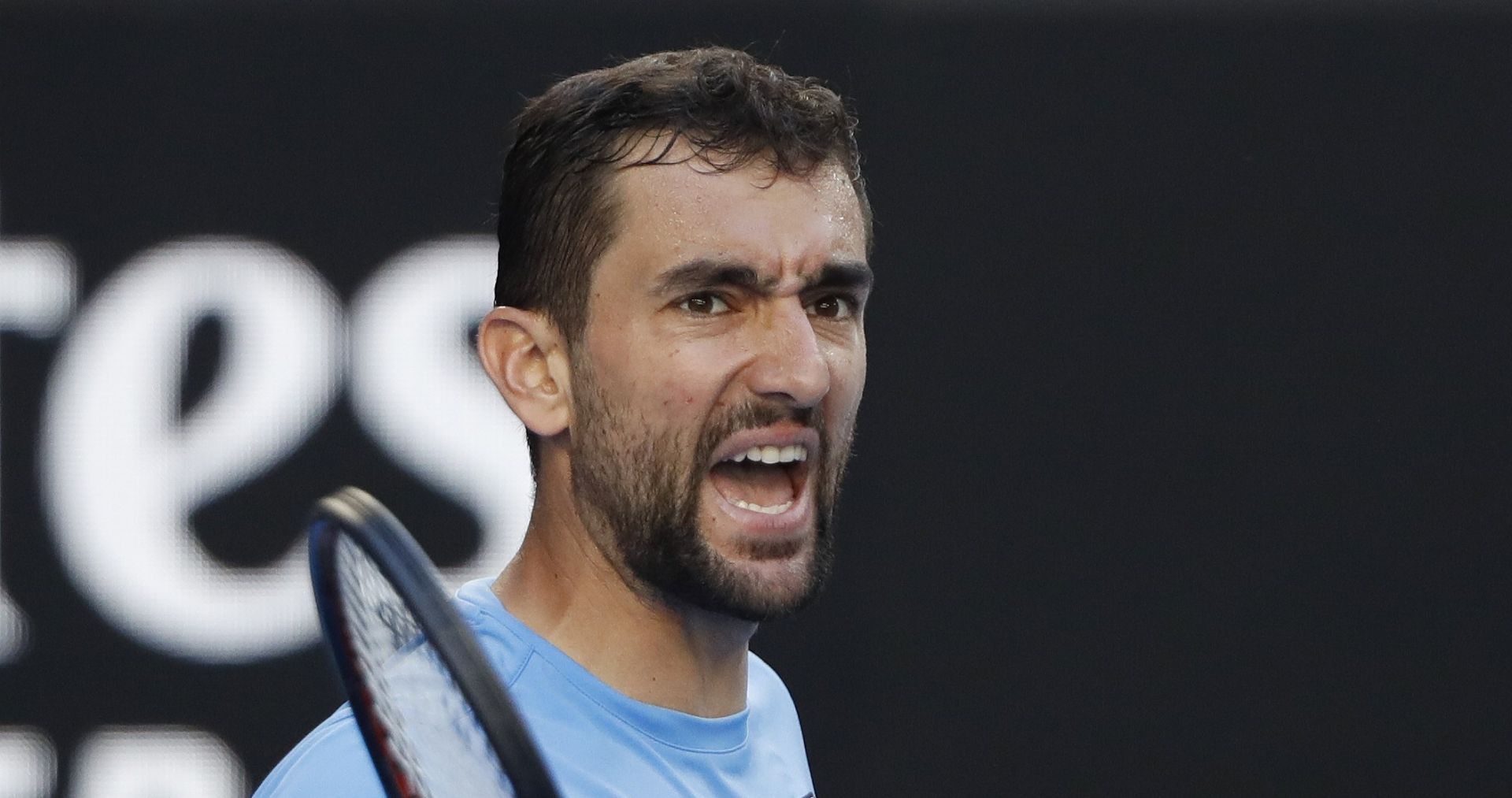 Tennis - Australian Open - Fourth Round Tennis - Australian Open - Fourth Round - Melbourne Park, Melbourne, Australia, January 20, 2019. Croatia’s Marin Cilic gestures during the match against Spain’s Roberto Bautista Agut. REUTERS/Aly Song ALY SONG
