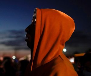 A migrant listens to Mexican authorities in a provisional shelter during his journey towards the United States, in Piedras Negras, Mexico A migrant listens to Mexican authorities in a provisional shelter during his journey towards the United States, in Piedras Negras, Mexico, February 4, 2019. REUTERS/Alexandre Meneghini ALEXANDRE MENEGHINI
