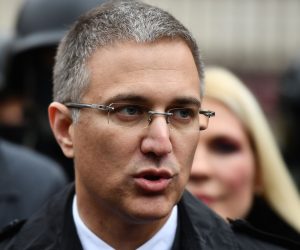 15.11.2017., Beograd, Srbija - Antiteroristicke jedinice Zandarmerije izvele su takticko-pokaznu vjezbu uklanjanja teroristicke grupe ubacene u Veleposlanstvo Kanade u Beogradu. 
Ministar unutarnjih poslova Nebojsa Stefanovic. 
Photo: Srdjan Ilic/PIXSELL