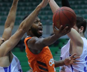 Zagreb, 6.02.2019 -U  utakmici 6. kola skupine H Top 16 košarkaškog Eurokupa sastali su se Cedevita i Zenit. Na slici Pullen Jacob (0) Cedevita i Scrub Philip (23) Zenit. foto HINA/ Tomislav PAVLEK /tp