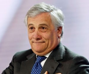 epa07299482 European Parliament President Antonio Tajani delivers a speech during the second day of the national convention of the party at IFEMA Convention and Congress Center in Madrid, Spain, 19 January 2019. The three-day congress, running until 20 January, was organized to look for an 'ideological rearmament'.  EPA/CHEMA MOYA