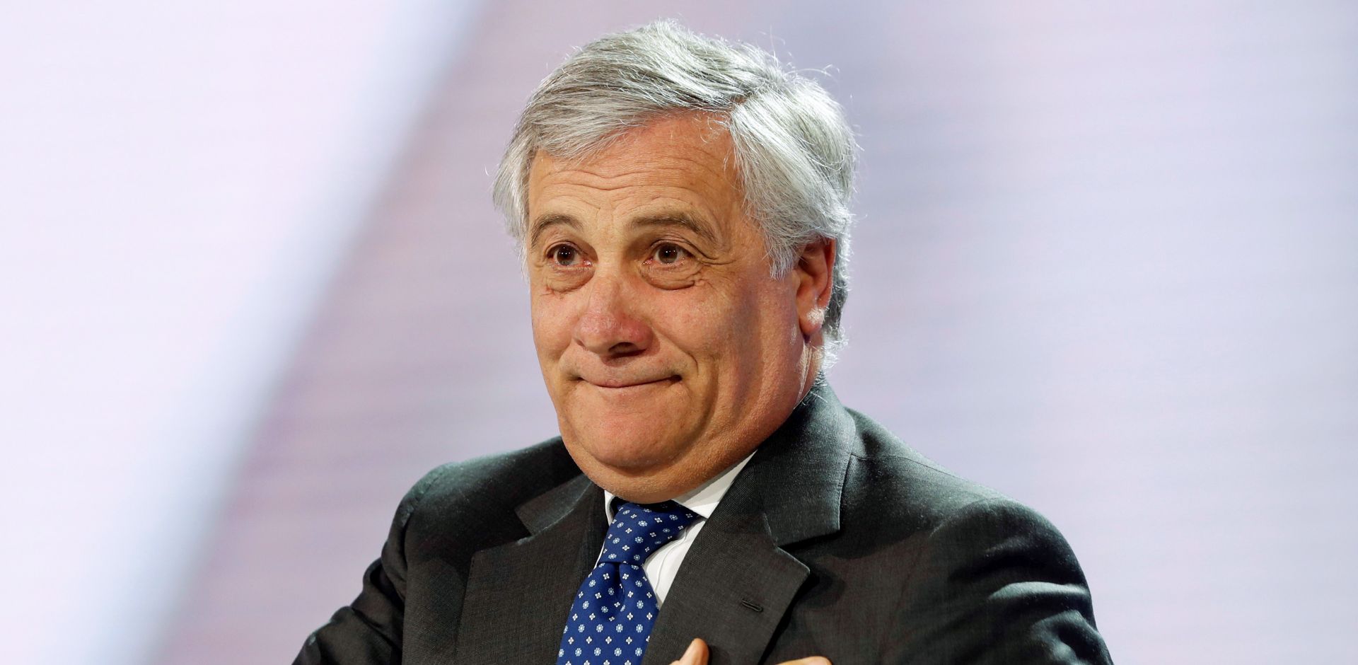 epa07299482 European Parliament President Antonio Tajani delivers a speech during the second day of the national convention of the party at IFEMA Convention and Congress Center in Madrid, Spain, 19 January 2019. The three-day congress, running until 20 January, was organized to look for an 'ideological rearmament'.  EPA/CHEMA MOYA