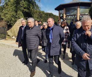 epa07392286 The President of the European Parliament, Antonio Tajani (2L), during his visit at the Community Incontro Onlus in Amelia, Italy, 24 February 2019. The Community Incontro Onlus is an independent organization that acts to help disadvantaged and needy people: drug addicts, alcoholics, gamblers and marginalized people, putting the person at the center of the program.  EPA/FEDERICA LIBEROTTI