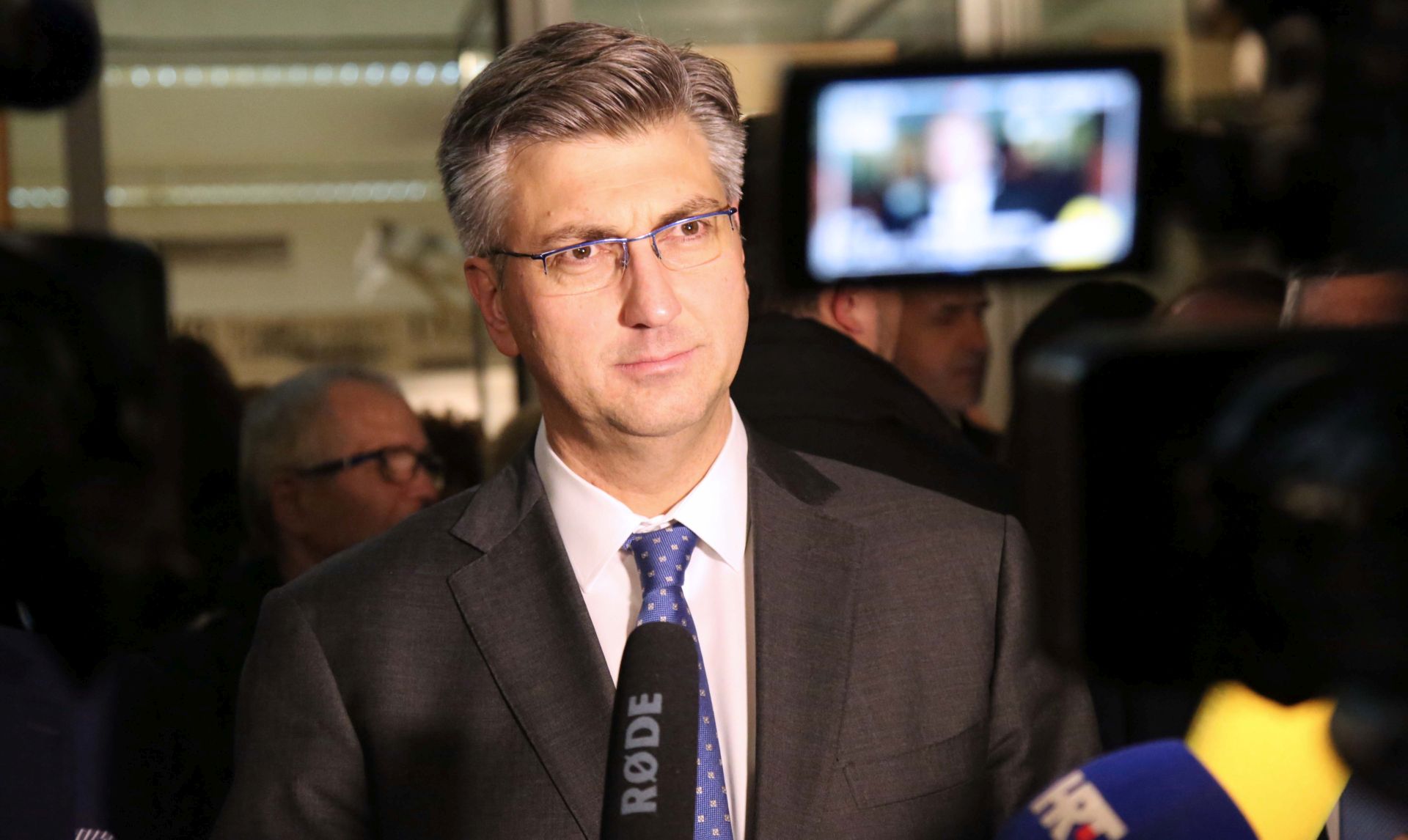 Zagreb, 06.03.2019 -  Predsjednik Hrvatske demokratske zajednice Andrej Plenković (na fotografiji) sudjelovao je na svečanom obilježavanju 29. obljetnice osnutka HDZ-a Trnje. foto HINA /Zvonimir KUHTIĆ/ zk