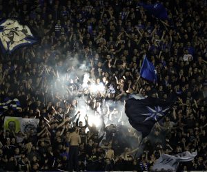 Zagreb, 7.03.2019 - Odigrana je prva utakmica osmine finala Europske nogometne lige Dinamo - Benfica.Na slici navijači Dinama.   foto HINA/ Tomislav PAVLEK /tp