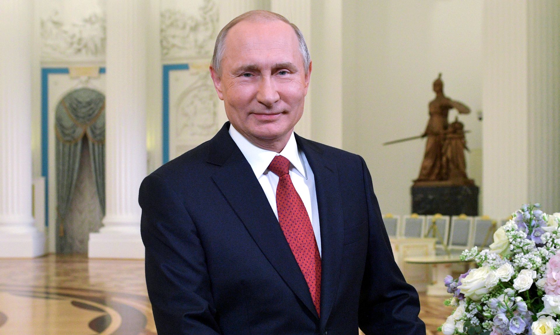 epa07421463 Russian President Vladimir Putin delivers a speech on the occasion of International Women's Day, in Moscow, Russia, 08 March 2019. International Women's Day (IWD) is a global day that celebrates women's achievements in socially, economically, culturally and politically and also an invitation for all elements of society to accelerate gender equality.  EPA/ALEXEI DRUZHININ / SPUTNIK / KREMLIN POOL / POOL