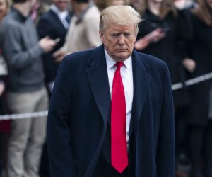 epa07455963 US President Donald J. Trump prepares to speak to the media as he departs the White House for his Mar-a-Lago resort in Washington, DC, USA, 22 March 2019. The Trump administration, along with lawmakers, are awaiting the release of special counsel Robert Mueller's report into President Trump's behavior.  EPA/JIM LO SCALZO