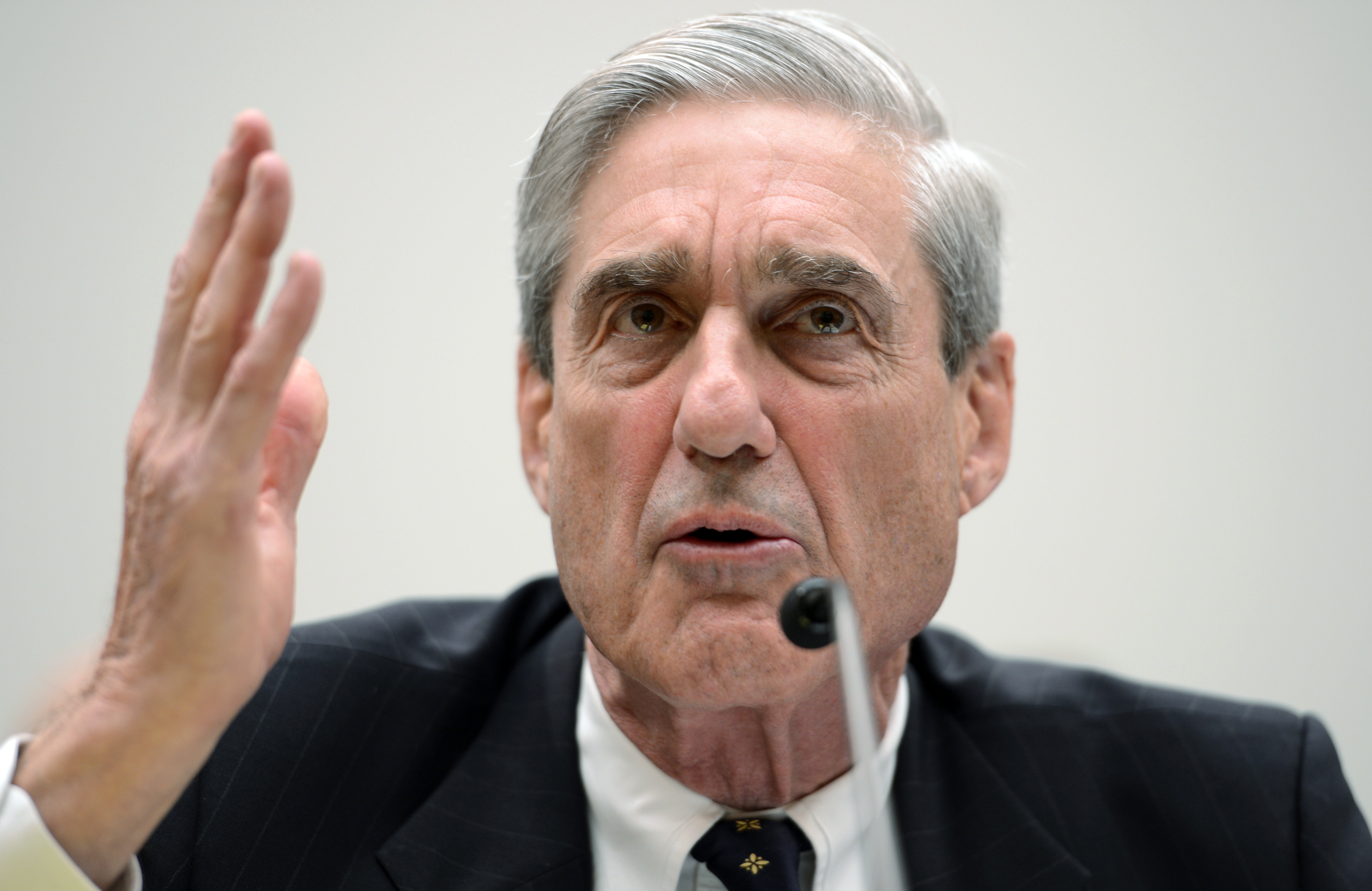 epa07457144 (FILE) - FBI Director Robert Mueller as he testifies before the House Judiciary Committee hearing on Federal Bureau of Investigation (FBI) oversight on Capitol Hill in Washington DC, USA, 13 June 2013 (Reissued 22 March 2019). According to reports on 22 March 2019, Special counsel Robert Mueller has filed his final report to Attorney General William Barr, signaling the end of his investigation into Russian interference in the 2016 presidential election.  EPA/SHAWN THEW *** Local Caption *** 53860979