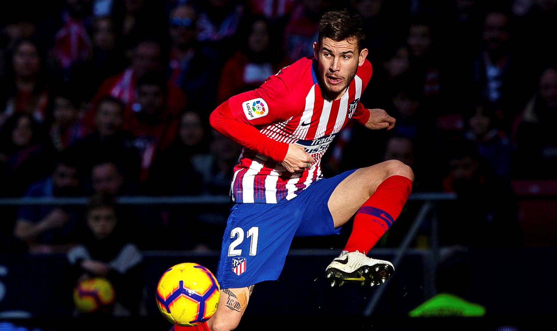 epa07467200 (FILE) Atletico Madrid's defender Lucas Hernandez in action during the Spanish La Liga soccer match between Atletico Madrid and Getafe CF in Madrid, Spain, 26 January 2019 (reissued 27 March 2019). German Bundesliga club Bayern Munich announced the signing of Lucas Hernandez.  EPA/RODRIGO JIMENEZ
