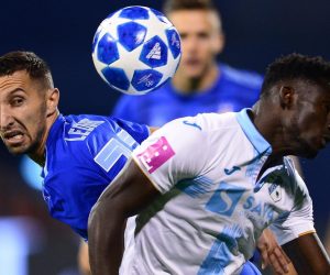 02.09.2018., stadion Maksimir, Zagreb - Hrvatski Telekom Prva liga, 06. kolo, GNK Dinamo - HNK Rijeka. Marin Leovac, Maxwell Acosty. Photo: Marko Prpic/PIXSELL
