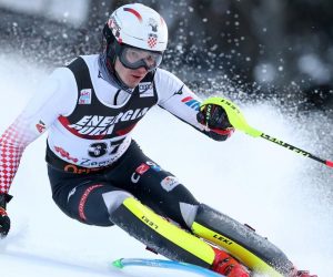 Zagreb: Hrvatski skijaši u drugoj vožnji muškog slaloma Snow Queen Trophy 2019. 06.01.2019., Zagreb - Druga voznja muske slalomske utrke Audi FIS Svjetskog skijaskog kupa Snow Queen Trophy. Istok Rodes.  Photo: Sanjin Strukic/PIXSELL