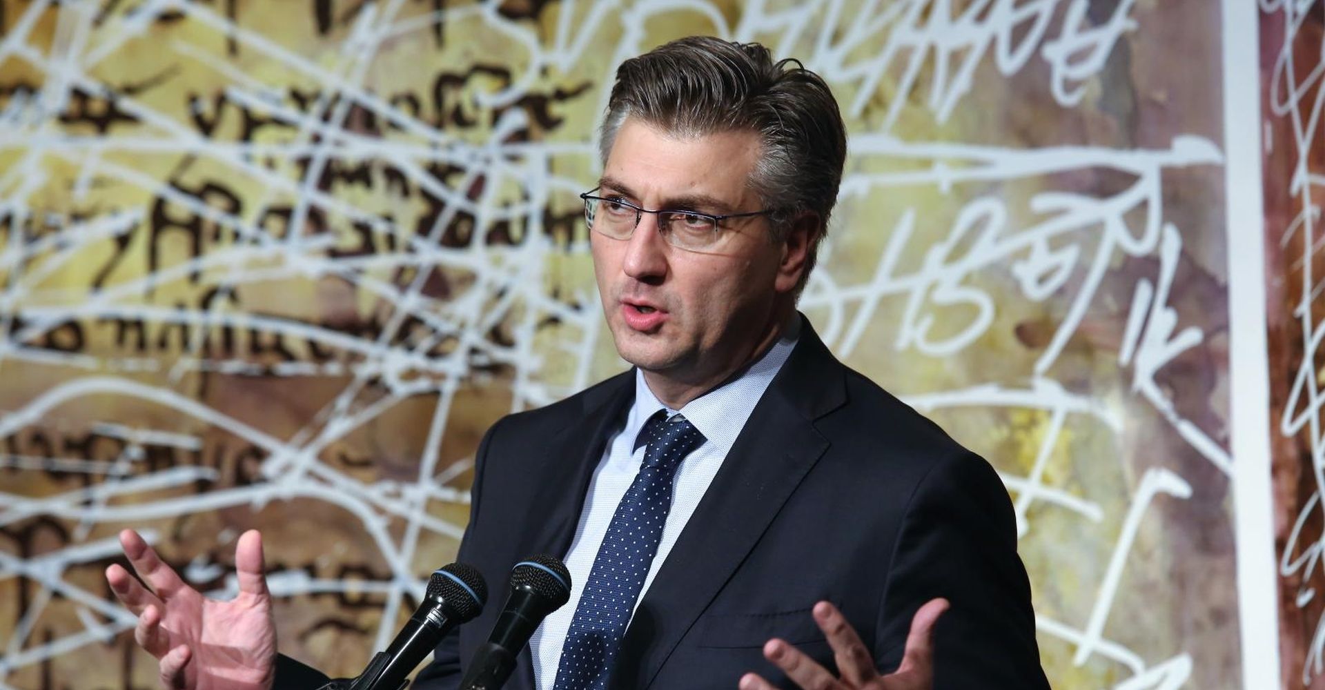 08.02.2019., Sibenik - U HNK Sibenik svecano je proslavljena 29. obljetnica osnutka HDZ-a. 
Svecanoj obljetnici nazocio je predsjednik HDZ-a Andrej Plenkovic i mnogi stranacki duznosnici. 
Photo: Dusko Jaramaz/PIXSELL