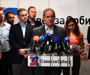 Beograd: Izvaredna konferecnija za medije Saveza za Srbiju 18.03.2019., Beograd - Izvaredna konferencija za medije Saveza za Srbiju. Zoran Lutovac. Photo: Srdjan Ilic/PIXSELL